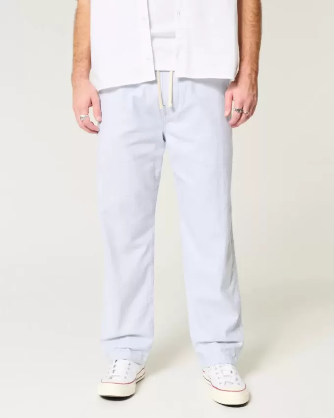 Pantalones holgados de mezcla de lino Pantalones holgados de mezcla de lino