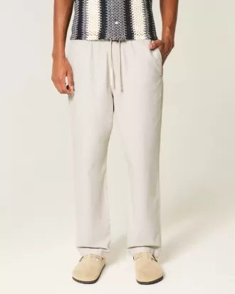 Pantalones holgados de mezcla de lino
