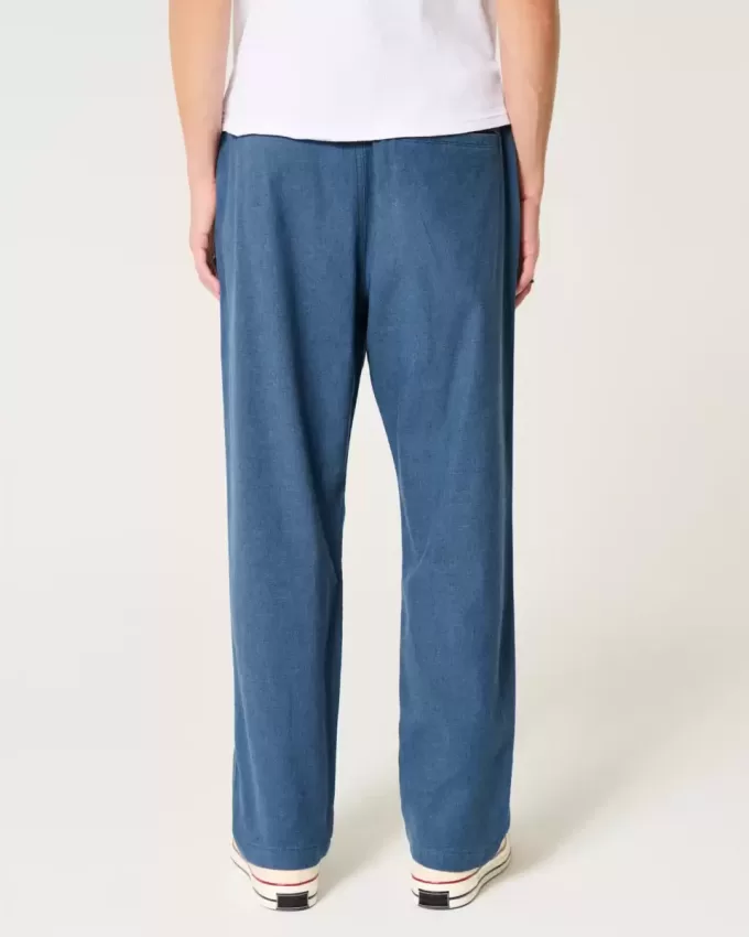 Pantalones holgados de mezcla de lino Pantalones holgados de mezcla de lino