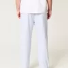 Pantalones holgados de mezcla de lino Pantalones holgados de mezcla de lino