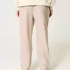 Pantalones holgados de mezcla de lino Pantalones holgados de mezcla de lino