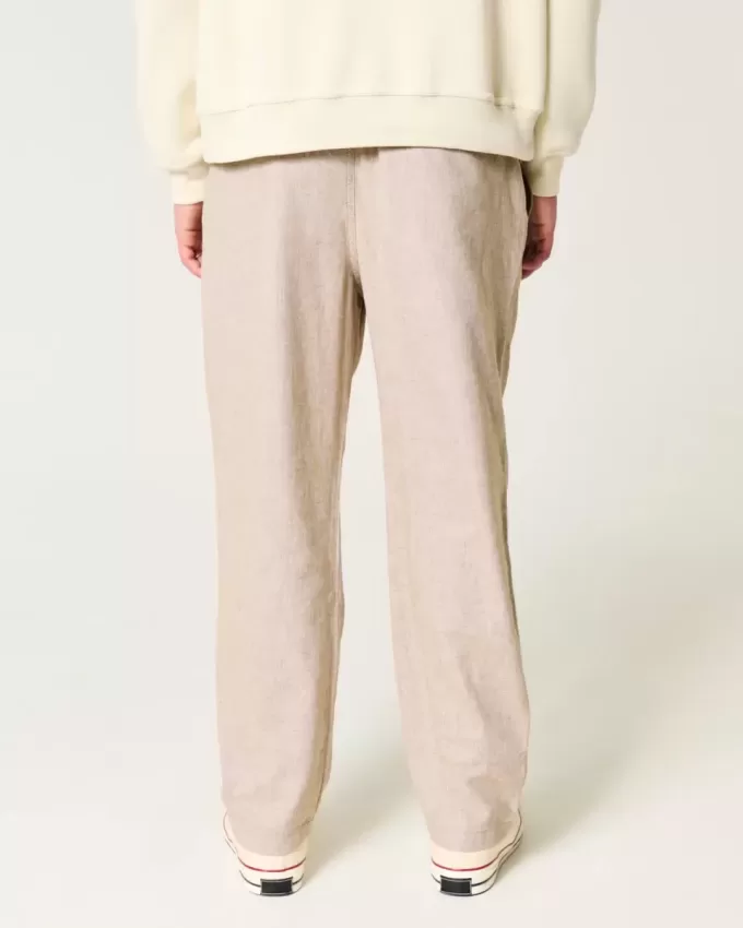 Pantalones holgados de mezcla de lino Pantalones holgados de mezcla de lino