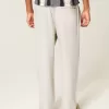 Pantalones holgados de mezcla de lino Pantalones holgados de mezcla de lino