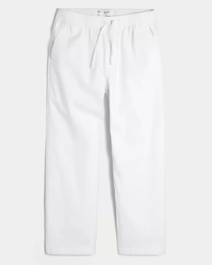 Pantalones holgados de mezcla de lino Pantalones holgados de mezcla de lino