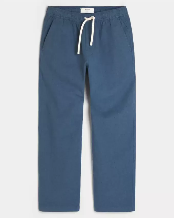 Pantalones holgados de mezcla de lino Pantalones holgados de mezcla de lino