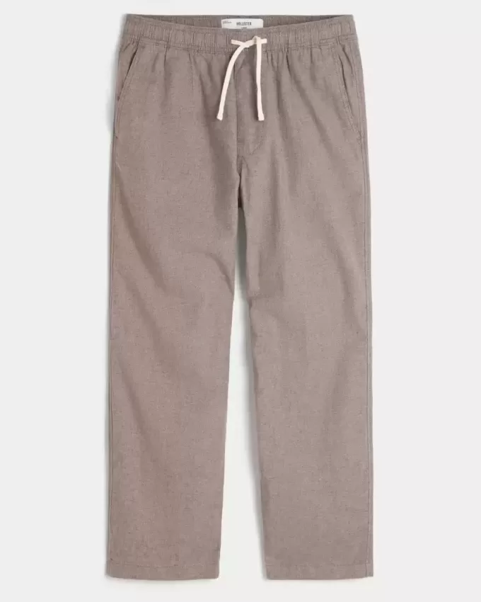 Pantalones holgados de mezcla de lino Pantalones holgados de mezcla de lino