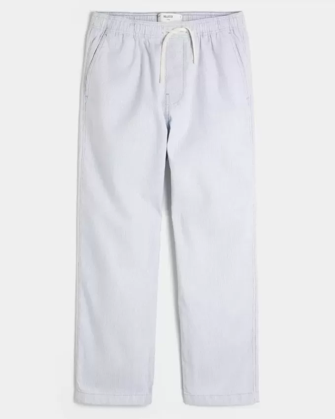Pantalones holgados de mezcla de lino Pantalones holgados de mezcla de lino