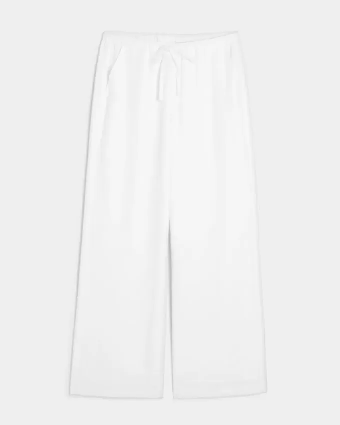 Pantalones holgados de mezcla de lino Pantalones holgados de mezcla de lino