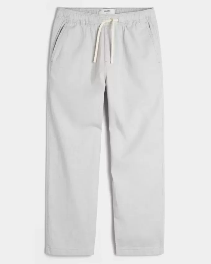 Pantalones holgados de mezcla de lino Pantalones holgados de mezcla de lino