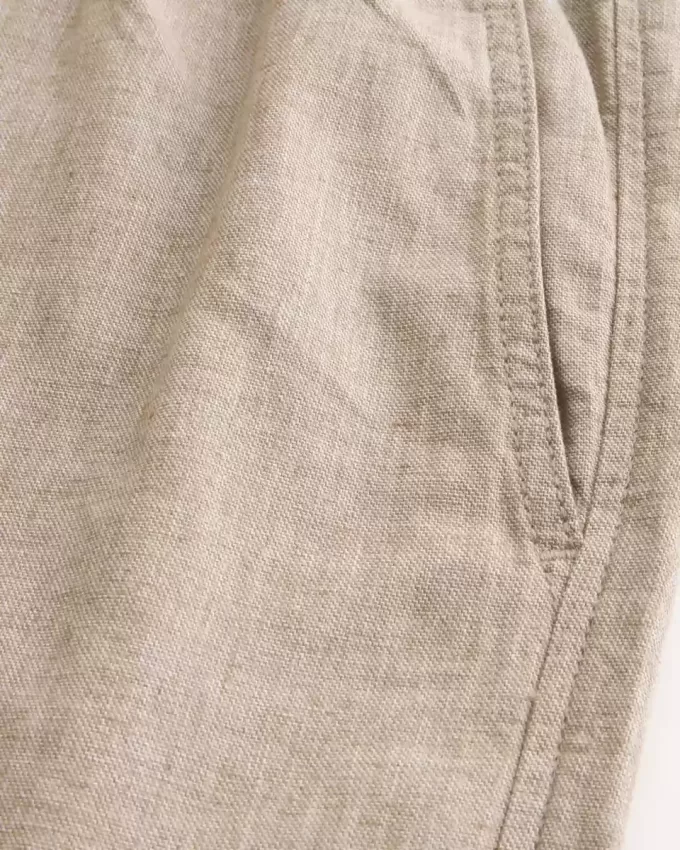 Pantalones holgados de mezcla de lino Pantalones holgados de mezcla de lino