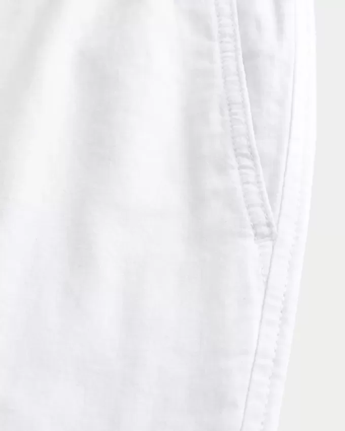 Pantalones holgados de mezcla de lino Pantalones holgados de mezcla de lino