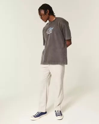 Pantalones holgados de seersucker