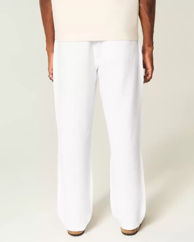 Pantalones holgados de seersucker Pantalones holgados de seersucker