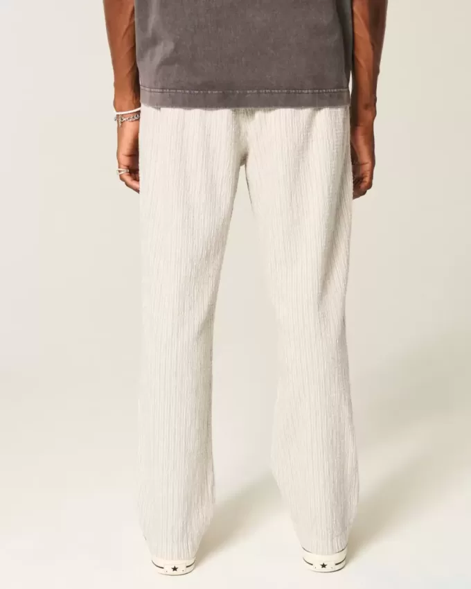 Pantalones holgados de seersucker Pantalones holgados de seersucker