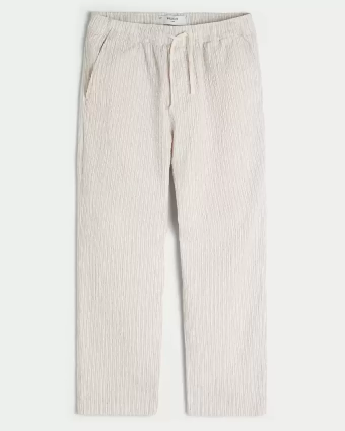 Pantalones holgados de seersucker Pantalones holgados de seersucker