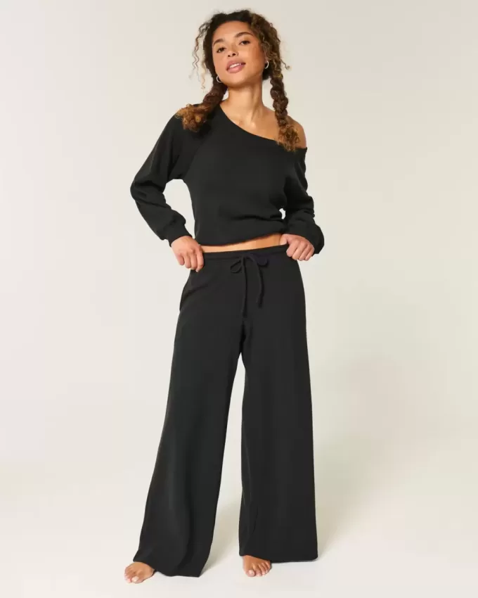Pantalones holgados y acogedores de waffle de Gilly Hicks Pantalones holgados y acogedores de waffle de Gilly Hicks