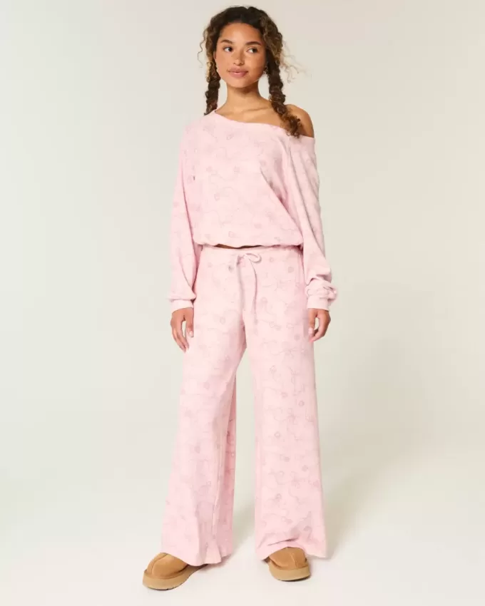 Pantalones holgados y acogedores de waffle de Gilly Hicks Pantalones holgados y acogedores de waffle de Gilly Hicks
