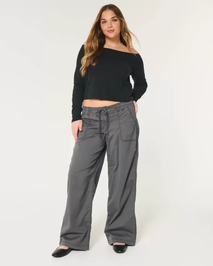 Pantalones super holgados de tiro bajo Pantalones super holgados de tiro bajo