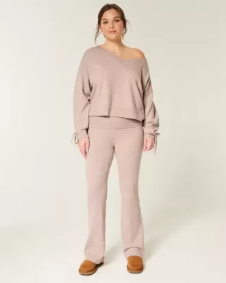 Pantalones tipo bota con cintura plegable de punto de Gilly Hicks Pantalones tipo bota con cintura plegable de punto de Gilly Hicks