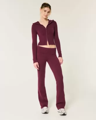Pantalones tipo bota con cintura plegable de punto tipo suéter de Gilly Hicks