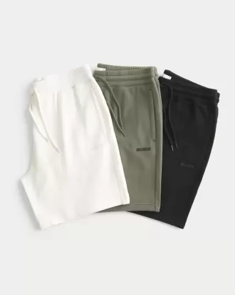 Paquete de 3 pantalones cortos de polar con logotipo por encima de la rodilla