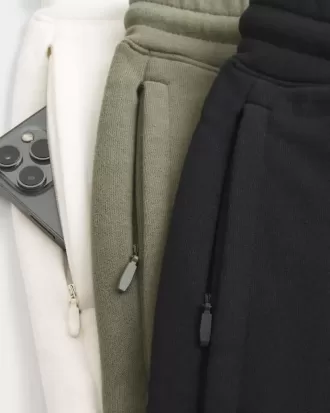 Paquete de 3 pantalones cortos de polar con logotipo por encima de la rodilla