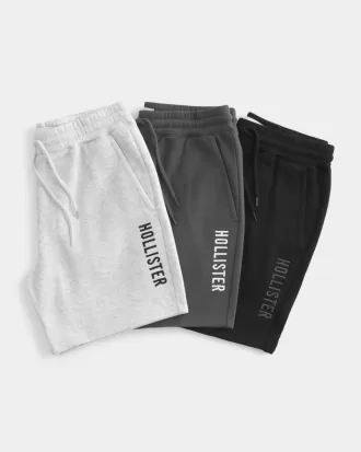 Paquete de 3 pantalones cortos Hollister Feel Good Fleece con logotipo hasta la mitad del muslo