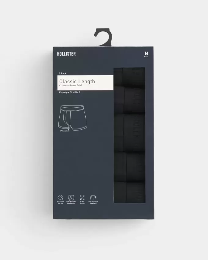 Paquete de 5 calzoncillos bóxer de longitud clásica Paquete de 5 calzoncillos bóxer de longitud clásica