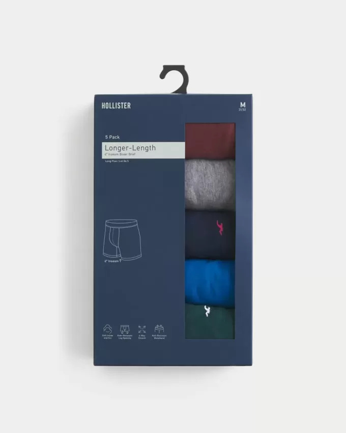 Paquete de 5 calzoncillos bóxer largos Paquete de 5 calzoncillos bóxer largos