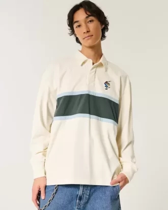 Polo de rugby cuadrado y pesado con gráfico del demonio de Tasmania Polo de rugby cuadrado y pesado con gráfico del demonio de Tasmania
