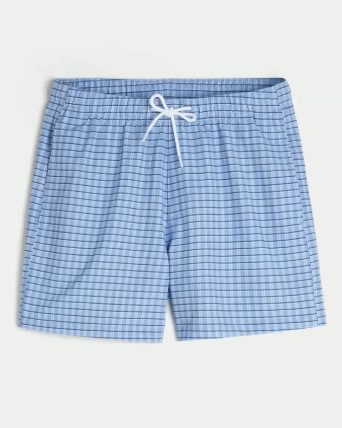 Shorts de baño de seersucker hasta la mitad del muslo Shorts de baño de seersucker hasta la mitad del muslo