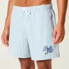 Shorts de baño de seersucker hasta la mitad del muslo Shorts de baño de seersucker hasta la mitad del muslo