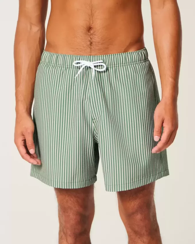 Shorts de baño de seersucker hasta la mitad del muslo Shorts de baño de seersucker hasta la mitad del muslo