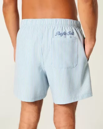 Shorts de baño de seersucker hasta la mitad del muslo