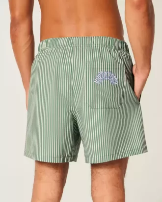 Shorts de baño de seersucker hasta la mitad del muslo
