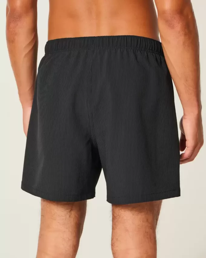 Shorts de baño de seersucker hasta la mitad del muslo Shorts de baño de seersucker hasta la mitad del muslo