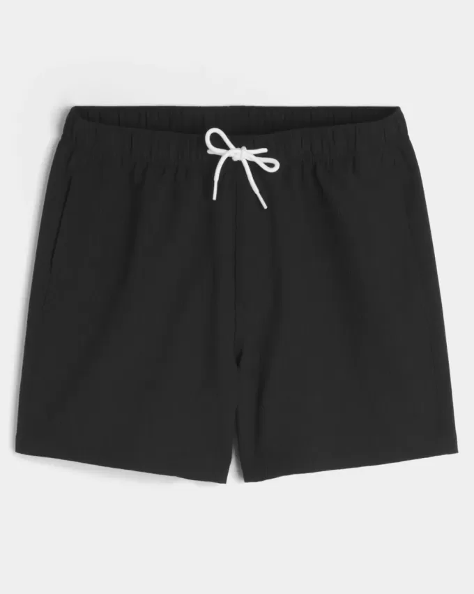 Shorts de baño de seersucker hasta la mitad del muslo Shorts de baño de seersucker hasta la mitad del muslo
