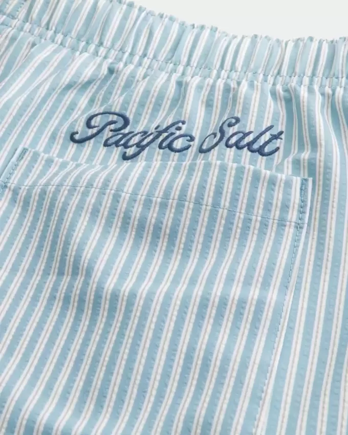 Shorts de baño de seersucker hasta la mitad del muslo Shorts de baño de seersucker hasta la mitad del muslo