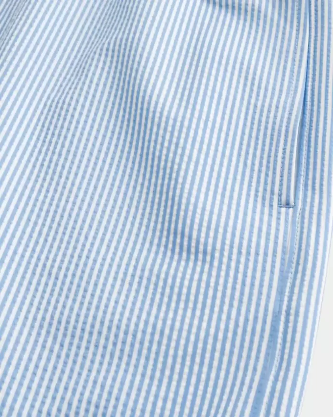 Shorts de baño de seersucker hasta la mitad del muslo Shorts de baño de seersucker hasta la mitad del muslo