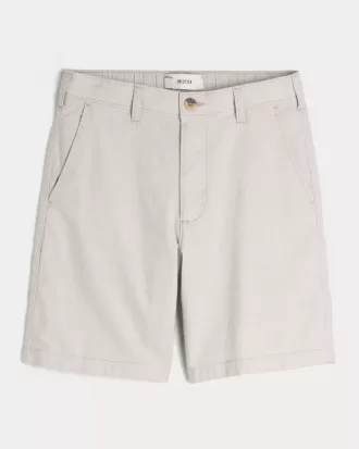 Shorts de lino a la rodilla con parte delantera plana