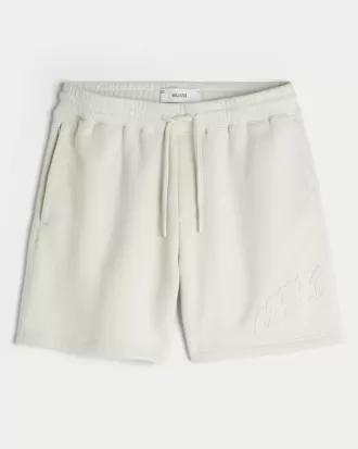 Shorts holgados de polar con estampado californiano por encima de la rodilla