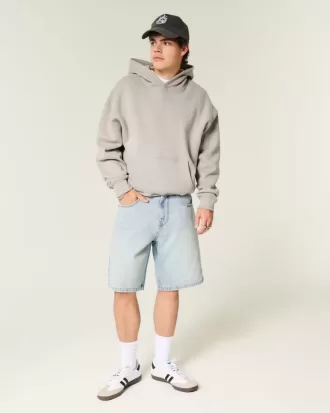 Shorts vaqueros holgados con estampado de estrellas
