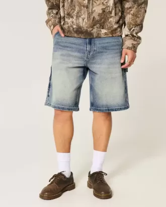 Shorts vaqueros holgados con lavado oscuro