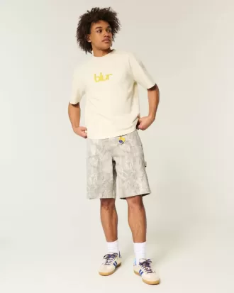 Shorts vaqueros holgados de camuflaje