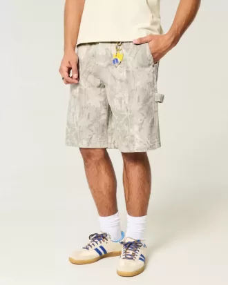 Shorts vaqueros holgados de camuflaje