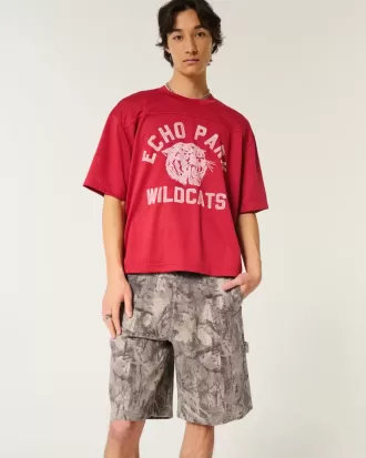 Shorts vaqueros holgados de camuflaje para pintor