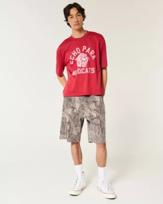 Shorts vaqueros holgados de camuflaje para pintor