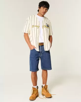 Shorts vaqueros holgados de lavado medio