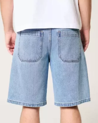 Shorts vaqueros holgados de lavado medio