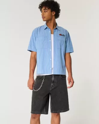 Shorts vaqueros holgados negros lavados